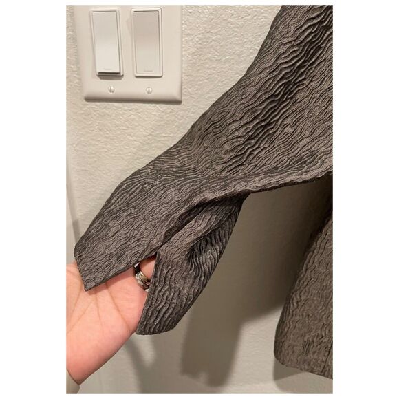 EILEEN FISHER Silk Blouse 3/4 Open Blazer Textured Set - Picture 4 of 6